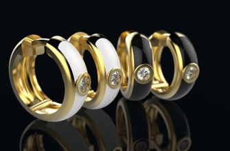 earrings classic r212 3d gold jewelry ring diamond jewel silver jewellery 3d print model - Mito3D