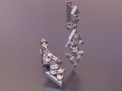 orecchini creato matrice gemma visione v8 gioielleria lusso arte illustrazione argento oro diamante matricegemvision render d'oro scansionato 3d Modelli vari 3d print model - Mito3D