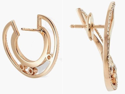 Ohrringe Kreolen Bewegung römisch pm Messika Ohrring ziehen Gold Reifen gerundet Luxus Schmuck 3d print model - Mito3D
