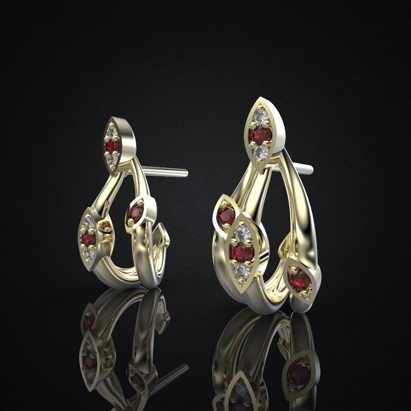 earrings delicate leaves 3 jewelry earring flowers jewel jewels jewelery jewellery vihad3d 3D print model - Mito3D