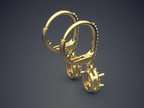 orecchini di diamanti cad-3157 gioielli brillante cad il design dettaglio diamante fidanzamento gemma oro gioiello disco platino stampabile anello anelli argento matrimonio gli 3d print model - Mito3D