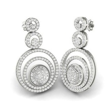 boucles d'oreilles diamant bijoux impression 3dprinted imprimable conception bijou d'or mode or prototypage argent femmes gemme boucle d'oreille anneaux 3d print model - Mito3D
