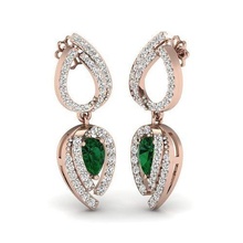 earrings diamond earring hoop 3dmodel cad jewelry usa canada diamonds emerald 3dprinting 3d delicate women silver jewel gem ring court 3d print model - Mito3D