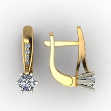 aretes de diamantes la joyería los oro sterling anillo diamante compromiso joya 3d print model - Mito3D