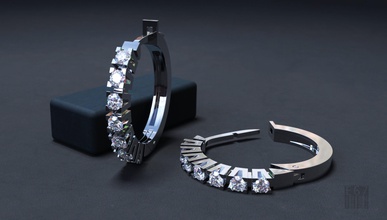 elmas küpe mücevher modell baskı Balmumu lüks tasarım taş yazdırılabilir stil moda cnc takı çelik Gümüş parlak 3d print model - Mito3D