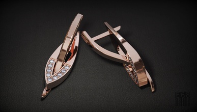 Ohrringe Diamanten Schmuck Wachs Juwel modell drucken scheint die Stereolithografie Luxus design Edelstein bedruckbar ist Stil Mode gem genial gold 3d print model - Mito3D