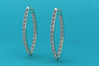 earrings diamonds jewelry gem gold printable 3d precious brilliant jewel luxury fashion molds casting model 3d print model - Mito3D