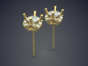 boucles d'oreilles diamants 1211 bijoux or joyau de l'anneau les anneaux mariage l'engagement le diamant brillant cad gem platine imprimable d'argent détail la conception des 3d print model - Mito3D