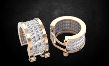 orecchini di diamanti 158 gioielli 3dprinted il design moda oro d'oro gioiello stampa printabl stampabile la prototipazione argento gli i 3d print model - Mito3D
