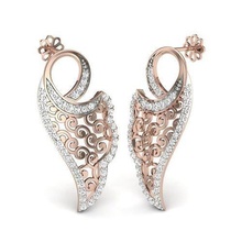 boucles d'oreilles diamants 3d spécial royalties blanc or bijoux diamant gemme bijou brillant goujat imprimable platine rubis boucle d'oreille mode 3d print model - Mito3D