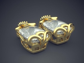 orecchini di diamanti cad-3249 gioielli brillante cad il design dettaglio diamante fidanzamento gemma oro gioiello disco platino stampabile anello anelli argento matrimonio gli 3d print model - Mito3D