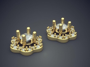 orecchini di diamanti cad-6189 gioielli brillante cad il design dettaglio diamante fidanzamento gemma oro gioiello disco platino stampabile anello anelli argento matrimonio gli 3d print model - Mito3D
