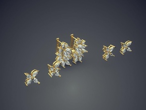 orecchini di diamanti cad-6796 gioielli brillante cad il design dettaglio diamante fidanzamento gemma oro gioiello disco platino stampabile anello anelli argento matrimonio gli 3d print model - Mito3D