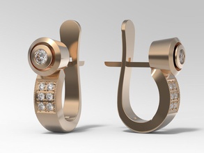 Ohrringe double cast Schmuck gold Diamanten Mode 3d print model - Mito3D