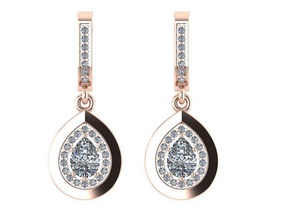 earrings drop diamonds 3djewelry cad diamond elegant engagement fashion gem gold jewelry jewelryprint jewelrywax precious printversion silver luxary gift casting set 3d print model - Mito3D