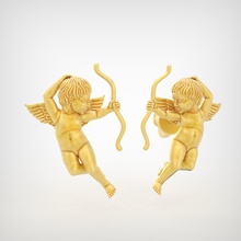 pendientes e008 joyería joya imprimible libra esterlina platino plata oro cupidos ángel bebé arquero 3d print model - Mito3D