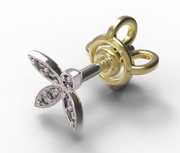 brincos de cravo da orelha ouro jóias stud safira pedra anel valentine o dia jóia casamento precioso fashionchallenge 3d print model - Mito3D
