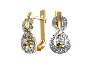 pendientes conjunto 3djewelry hermoso brillante canalla diamante elegante compromiso moda joya oro platino joyería joyeria cera precioso versión impresa boda molienda 3d print model - Mito3D