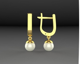 orecchini eleganti gli gioielli oro argento perle regalo accessori moda disco di platino gemma chrome lusso ambra cordone foglie ciondolo orecchino elegante 3d print model - Mito3D