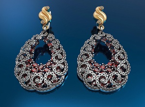 orecchini elegante gioielleria illustrazione lusso prezioso decorazione donne eoman donna gemma splendente platino pendente accessorio 3d print model - Mito3D