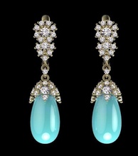 boucles d'oreilles femelle bijoux diamants diamant or argent corail turquoise perles chrysoprase ambre topaze émeraude améthyste 3d print model - Mito3D