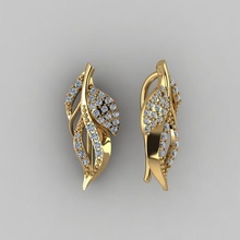 orecchini flora oro argento stampabile gioiello gioielleria gemma brillante design sterlina moda bellezza zaffiro 3d print model - Mito3D