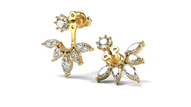 earrings flower earring jewelry jewllery jewels gems flowers angel marquiz pear ear climber lady women girl 3d print model - Mito3D