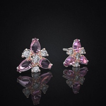 earrings fusion flowers soft jewelry earring jewel jewellery gems gemstone diamonds 3d print model - Mito3D