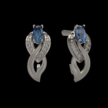 boucles d'oreilles en pierres précieuses bijoux brillant de la conception le diamant gem or joyau imprimable l'anneau d'argent les pierre gemme des ruby saphir 3d print model - Mito3D