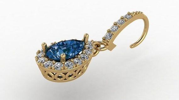 brincos ouro 885 joalheria diamante gema jóias noivado anel platina argolas pregos brinco Casamento jóia imprimível colar 3d print model - Mito3D