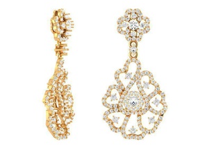 boucles d'oreilles magnifiques bijoux des de la mariée diamondearrings fleurs nice les anneaux 3d print model - Mito3D