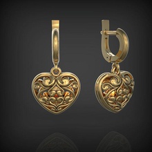 earrings heart valentine challenge earring necklaces jewelry jewels jewellery gems jewel gold clothing silver ornament 3d print model - Mito3D