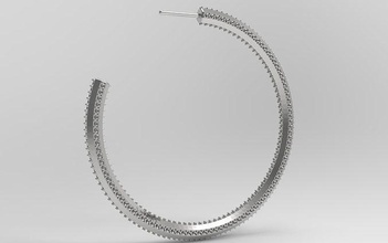 boucles d'oreilles cerceau diamants platine luxe carat or précieux accessoire mode imprimable beauté argent vintag luire bijoux forme acier conception heure d'été 3d print model - Mito3D