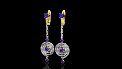 orecchini j017 oro sterlina stampabile argento gioiello squillare gioielleria Fidanzamento platino nozze diamante collana moda bellezza 3d print model - Mito3D