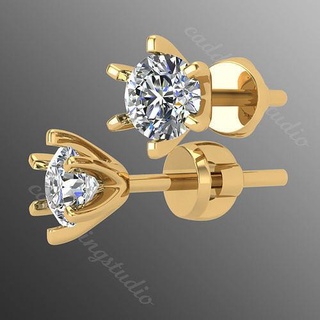 boucles d'oreilles kt16 or brillant diamant diamants Noël bijoux mode bijou imprimable boucle d'oreille argent gemme saphir 3d print model - Mito3D
