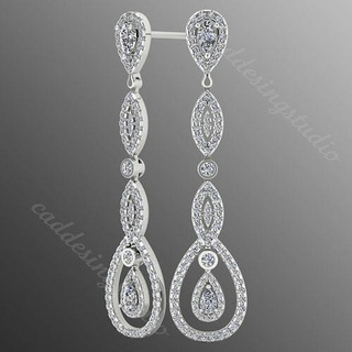 orecchini kt1 lusso prezioso gioielleria splendente gemma oro argento gioiello brillante stampabile orecchino diamante super 3d print model - Mito3D