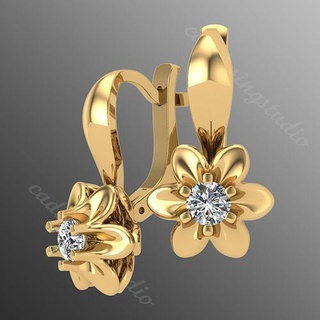 Ohrringe kt5 Gold leuchtenden Diamant Diamanten Weihnachten Schmuck Mode Juwel Juwelen druckbar brillant Ohrring Silber Saphir 3d print model - Mito3D