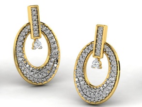 orecchini donna diamante gioielli oro argento stampabile gli brillante orecchino di fidanzamento matrimonio aratura le signore ladies 3d print model - Mito3D