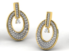 pendientes de las señoras el diamante la joyería oro plata imprimible aretes brillante arete compromiso boda pendiente damas 3d print model - Mito3D