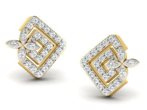 Ohrringe Damen diamond Schmuck gold Silber bedruckbar ist genial Ohrring engagement Hochzeit Diamant-earing Damen-Ohrring 3d print model - Mito3D