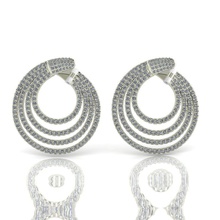 boucles d'oreilles dames fichier 3d l'impression bijoux le diamant or d'argent imprimable des brillant boucle d'oreille de la mode beauté l'engagement mariage 3d print model - Mito3D