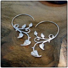 earrings leafs jewelry nature gypsy modern 3d print model - Mito3D
