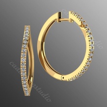 brincos lr2 luxo joalheria brinco diamante brilhante imprimível jóia 3d jóias moda ouro prata moderno joias gema brilhando projeto anel elegante 3d print model - Mito3D