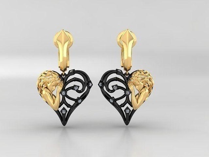 earrings magerit versailles earring woman jewelry print 3dprinted jewellery printable design jewel golden fashion printabl printing gold prototyping 3d print model - Mito3D