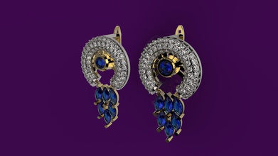 earrings n17 jewelry gold ring sterling jewel silver jewellery diamond brilliant 3d print model - Mito3D