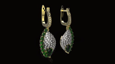orecchini n21 gioielli oro anello la sterlina gioiello argento di diamanti brillante moda diamant gemma orecchino e bellezza stampabile engagem bianco diamante gli 3d print model - Mito3D