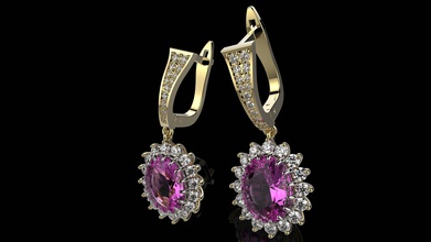 orecchini n24 gioielli oro anello la sterlina gioiello argento di diamanti brillante moda diamant gemma orecchino e bellezza stampabile engagem bianco diamante gli 3d print model - Mito3D