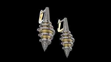 Ohrringe n 18 Schmuck gold ring sterling Juwel Silber Diamant-ring genial Mode-ring diamant gem Ohrring Mode-Schönheit bedruckbar ist engagem weiß diamond 3d print model - Mito3D