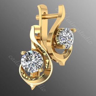 Ohrringe od57 Luxus Schmuck leuchtenden druckbar Ohrring Juwel 3d Mode Diamant modern Geburtstag brillant Platin Silber engagem Gold 3dmodel 3d print model - Mito3D