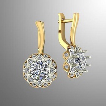 earrings od 3 jewelry luxury precious shining gem gold silver jewel brilliant printable earring diamond 3d super 3d print model - Mito3D